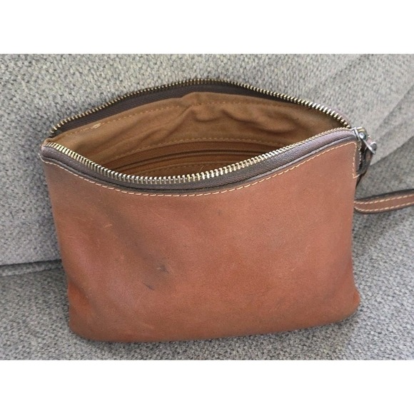 Patricia Nash‎ Cassini Wristlet Brown Leather 8x6 Vtg
